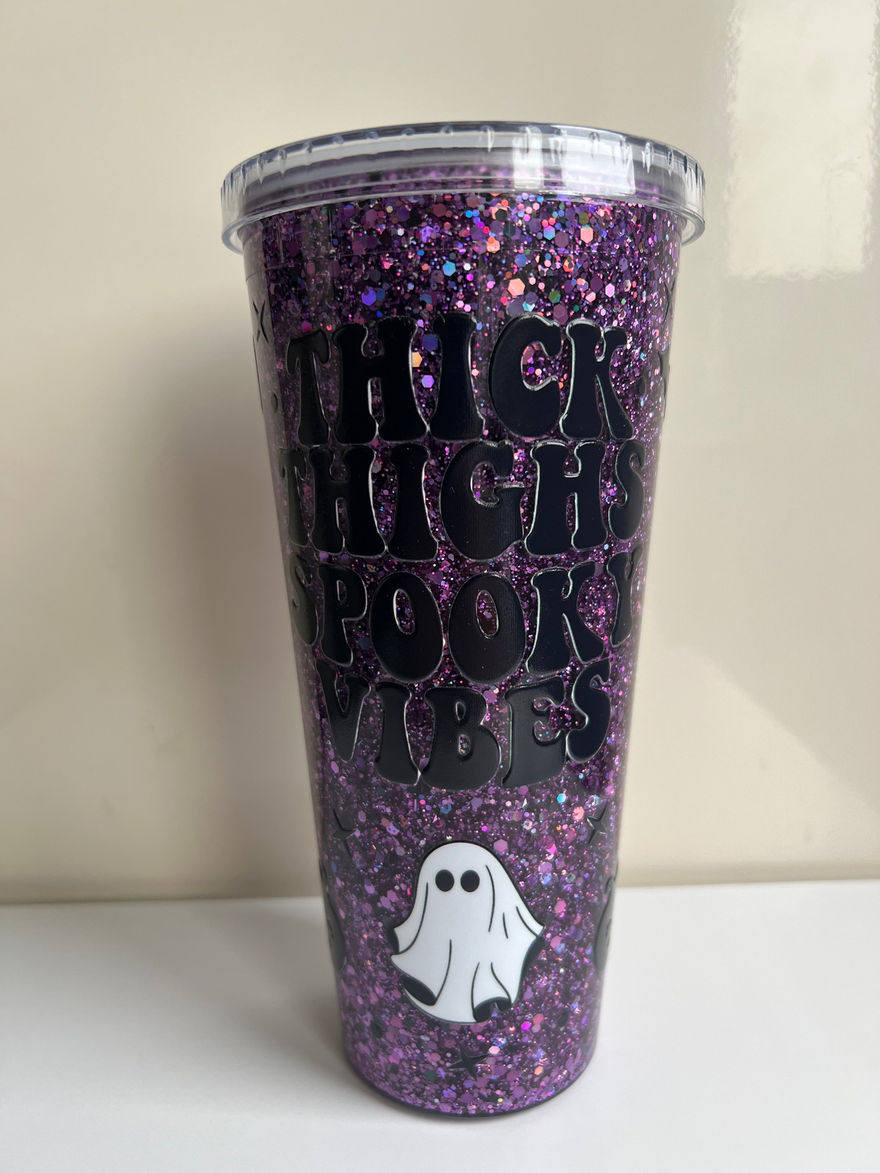 24 oz Pre-made Spooky Snow Globe Cup