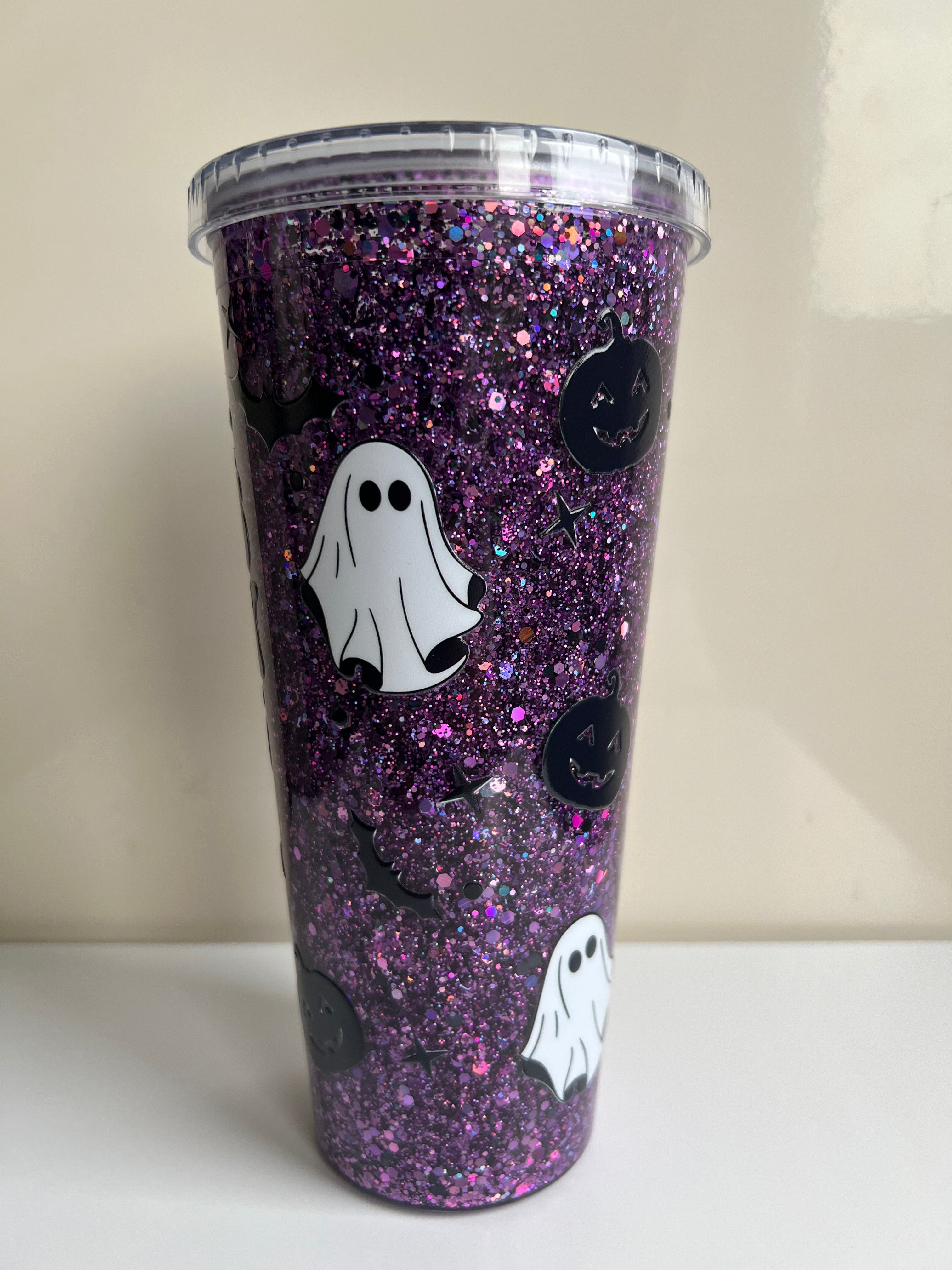 24 oz Pre-made Spooky Snow Globe Cup