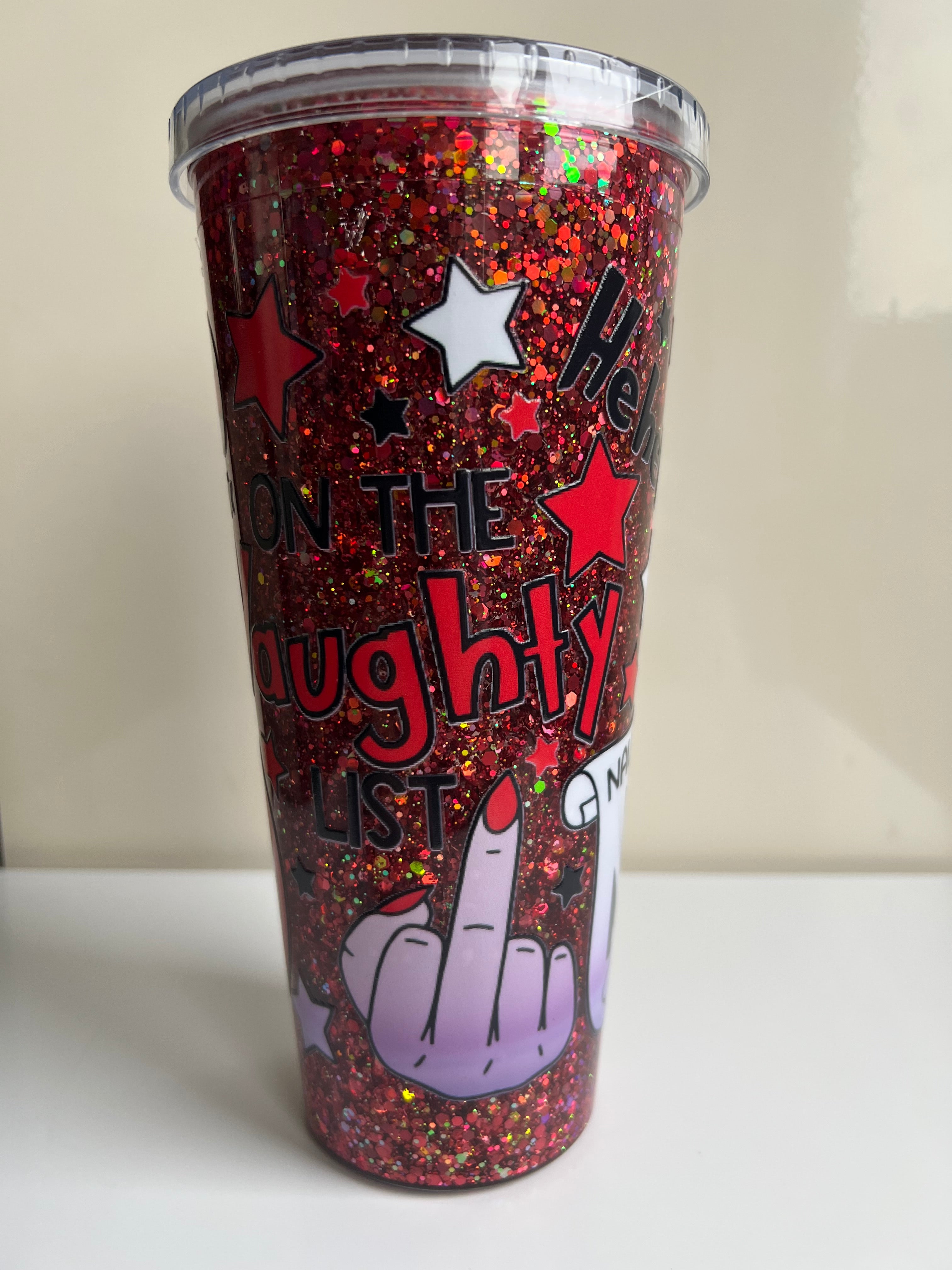 24 oz Pre-made Xmas Snow Globe Cup